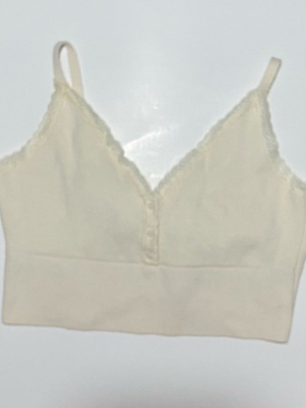 Lace-Trim Tie-Back Cropped Knit Camisole